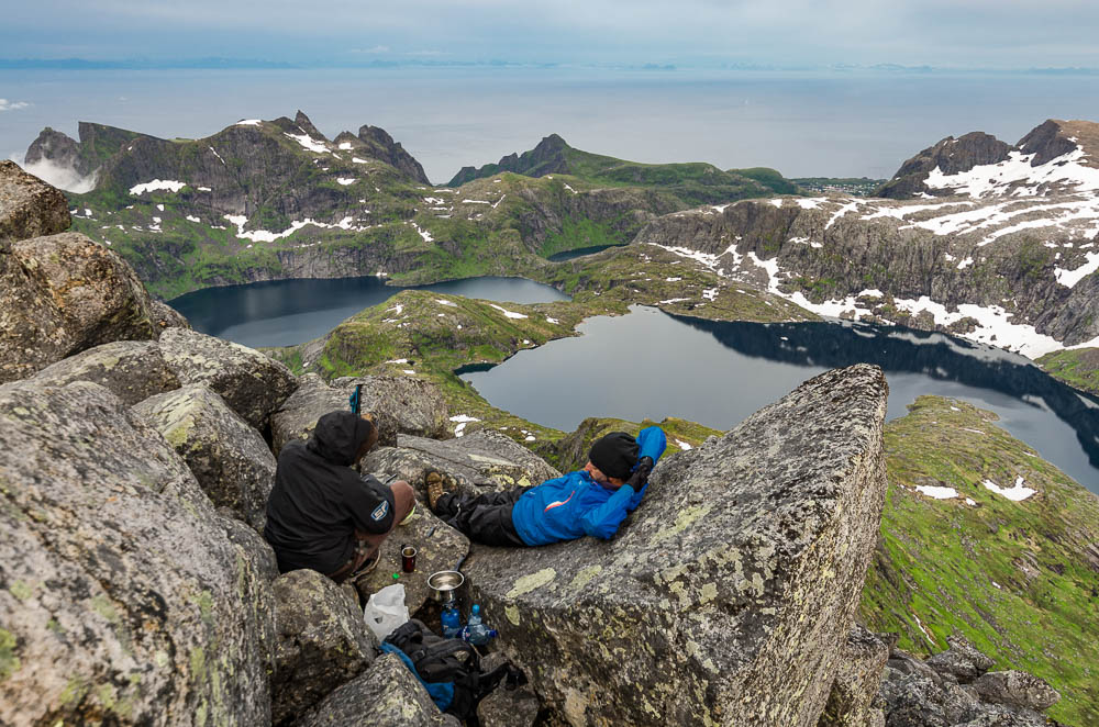 Enjoying a hot tea with two Spanish and one Swiss guys. Don’t get fooled by this quiet picture, the wind was so strong I was hiding between rocks most of the time.