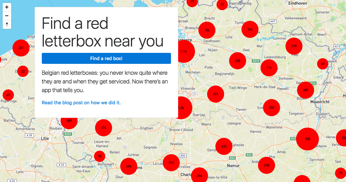 Visit red-boxes.be if you want to find an open letterbox in Belgium.
