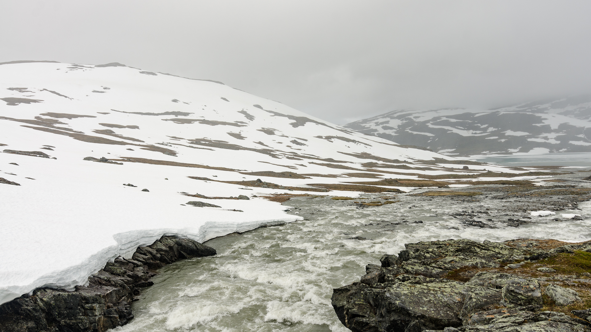 Snow was starting to melt in July, with many fast rivers to cross every day on my trip. Be careful not to drown there! Bridges? Forget about them.